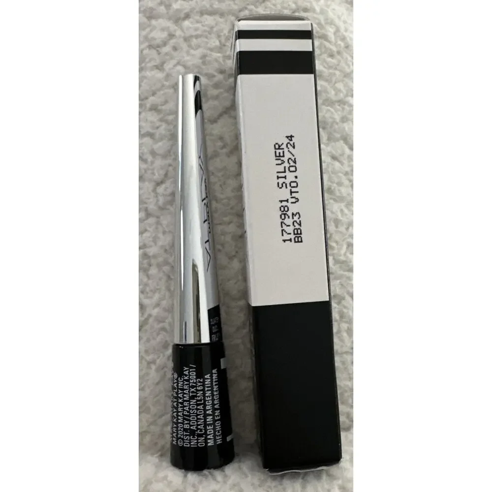 MARY KAY AT PLAY METALLIC LIQUID EYELINER SILVER 177981 Ex 2/24 NOS